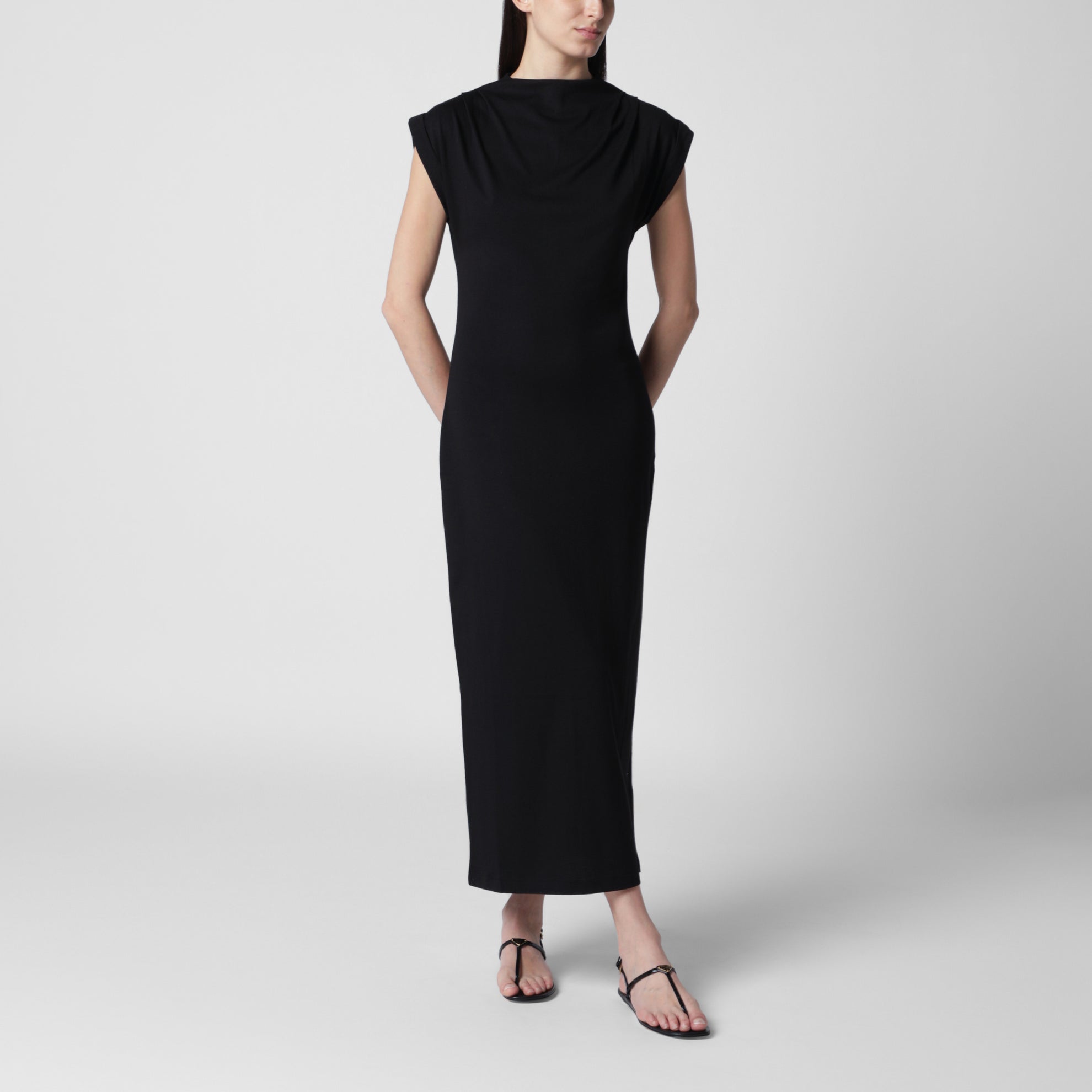 Alix black cotton-blend dress