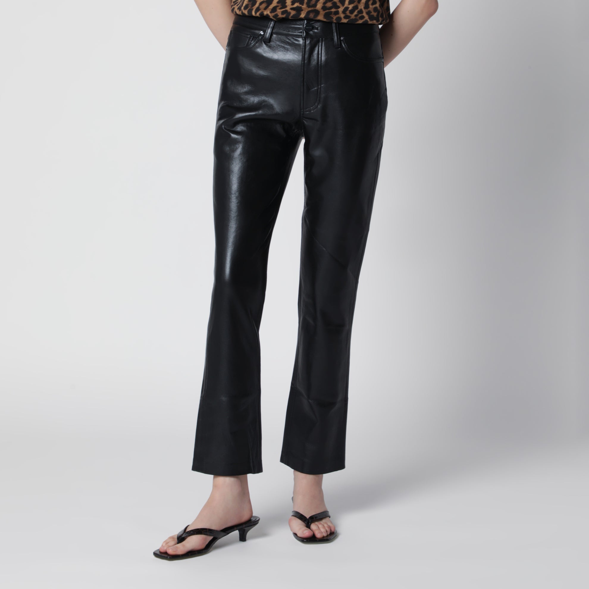 Schwarze Bruno Hose aus regeneriertem Leder