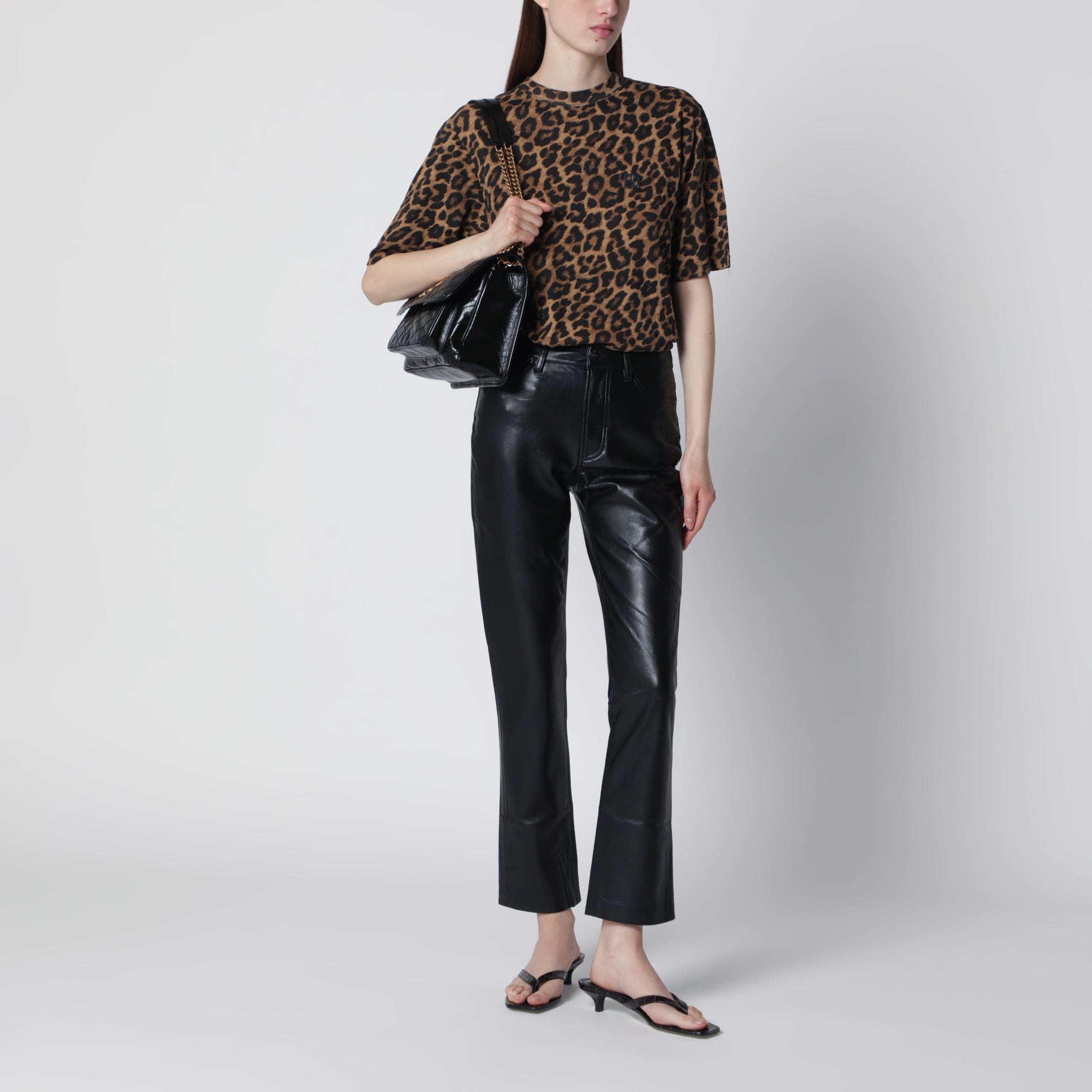 Schwarze Bruno Hose aus regeneriertem Leder