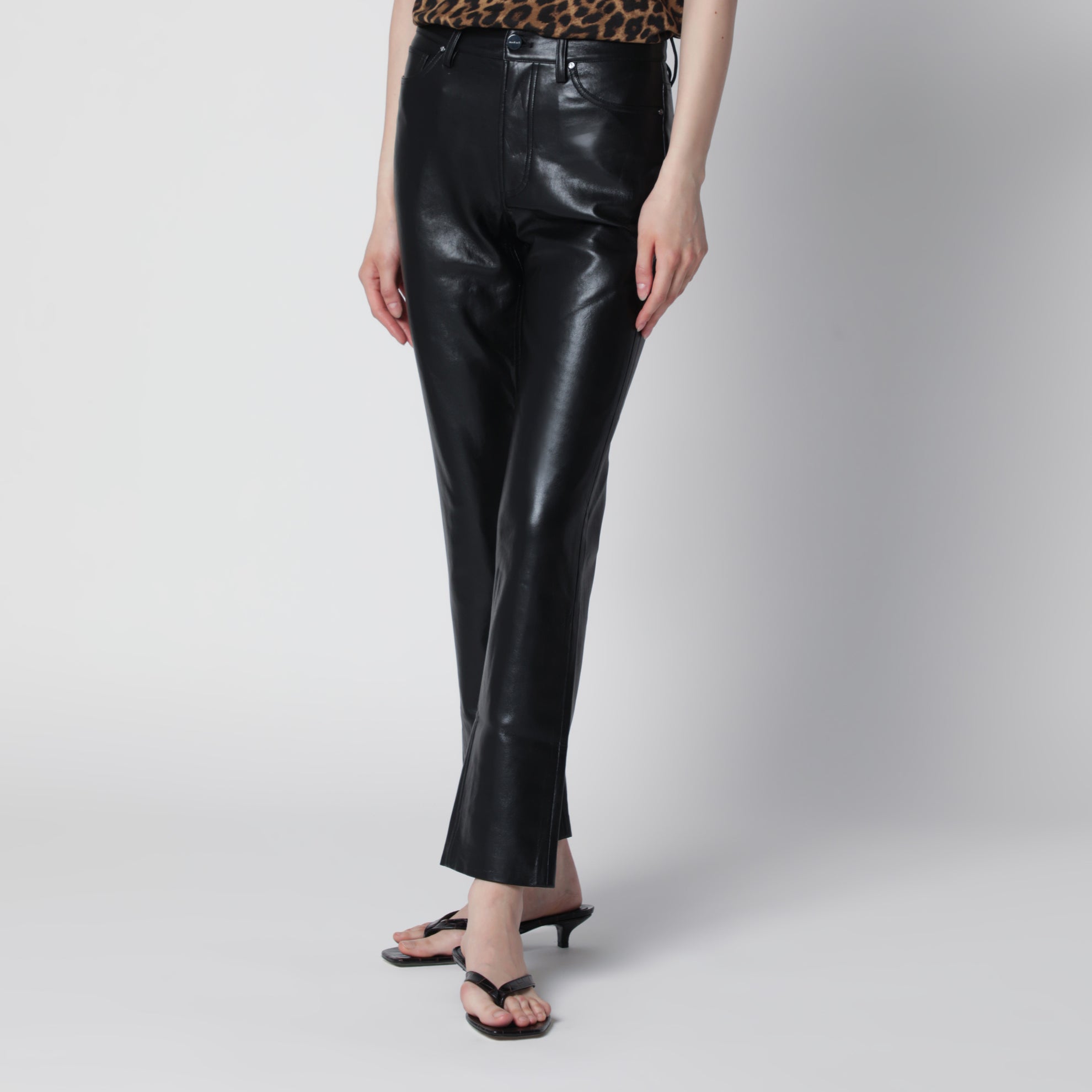Schwarze Bruno Hose aus regeneriertem Leder