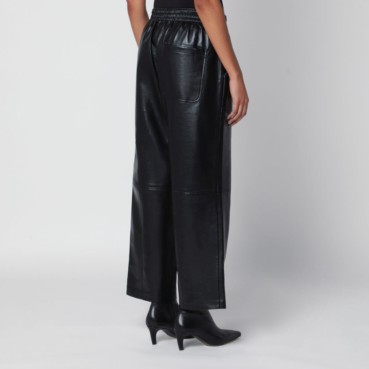 Pantaloni Billy neri in pelle riciclata