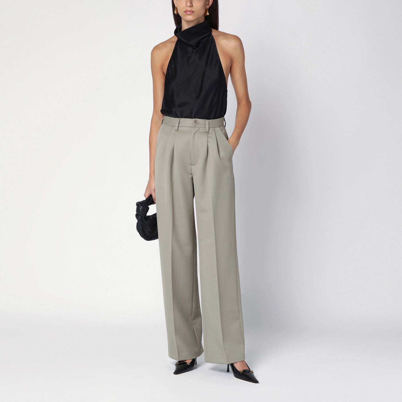 Khaki wool trousers