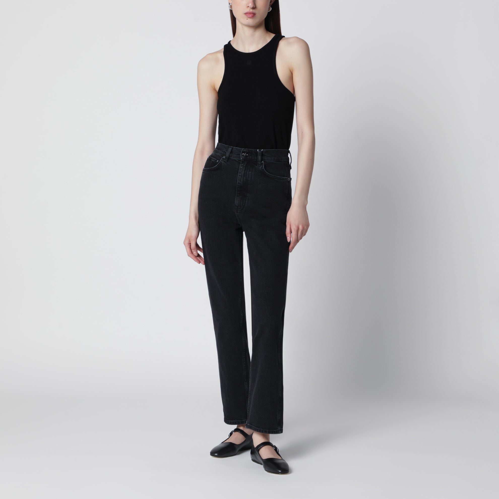 Jane high-rise slim jeans in vintage black denim