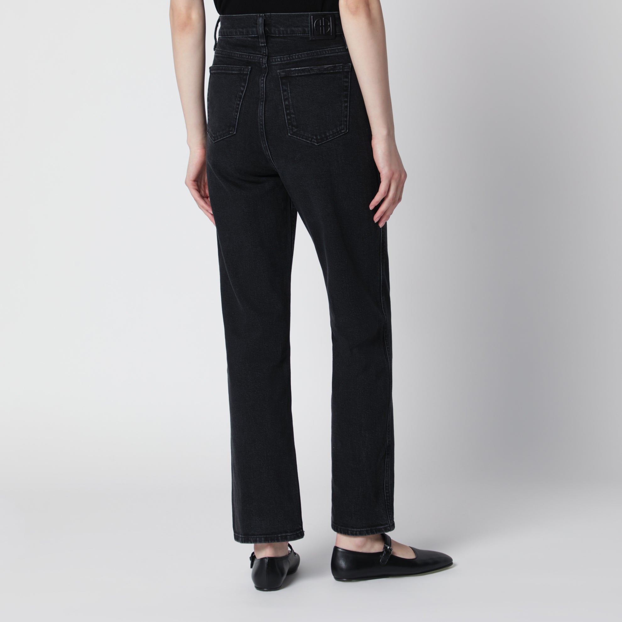 Jane high-rise slim jeans in vintage black denim
