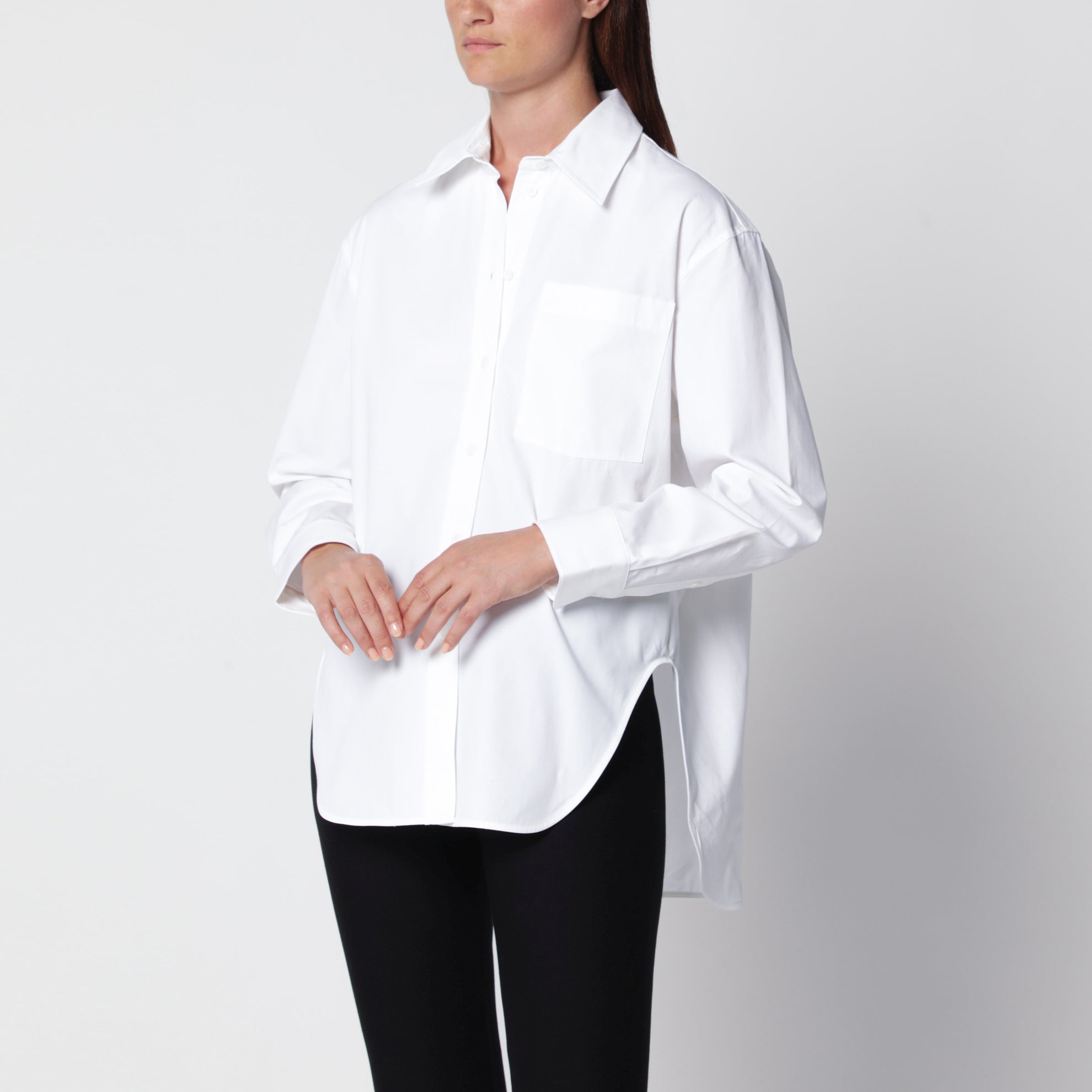 Chemise Scott en popeline de coton blanc