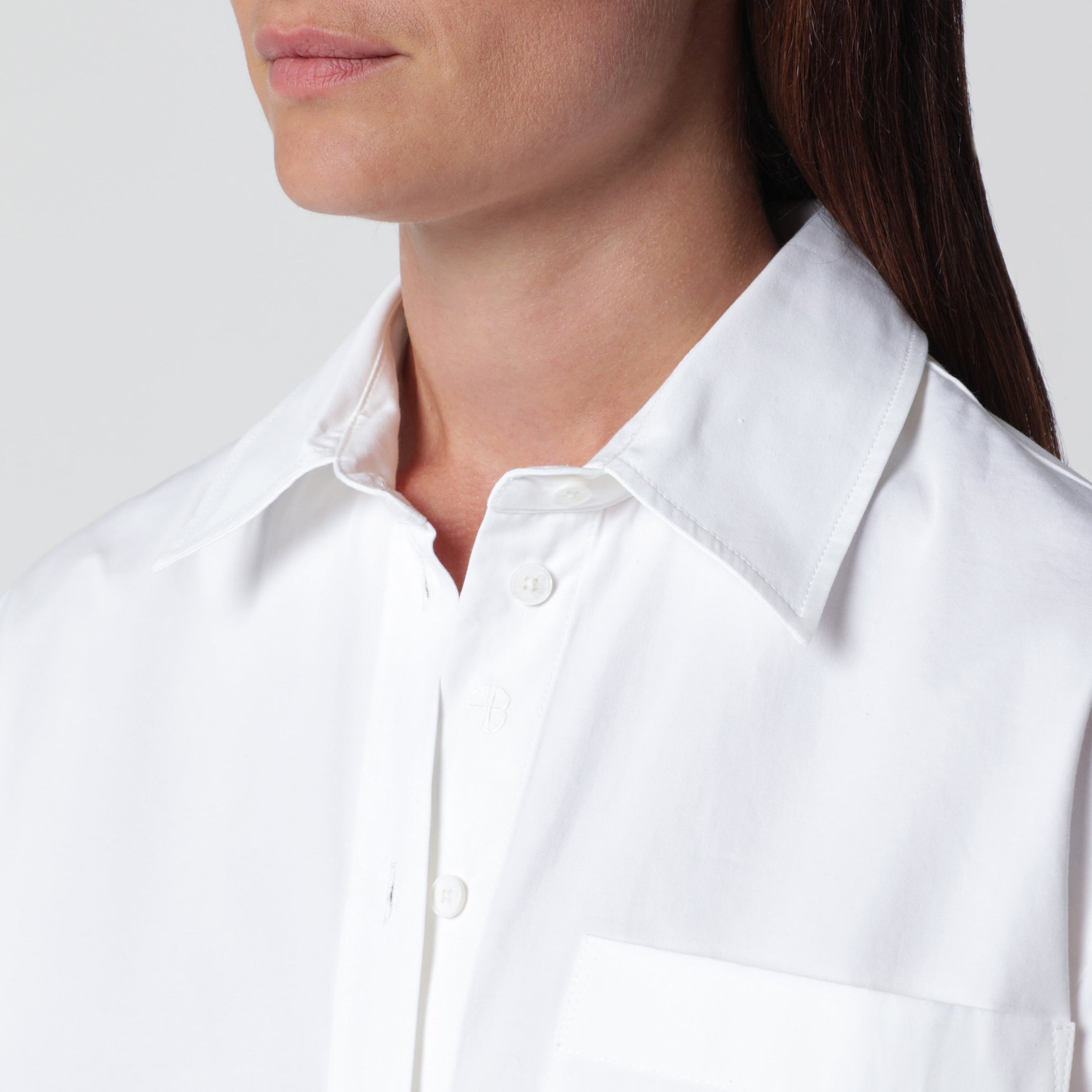 Chemise Scott en popeline de coton blanc