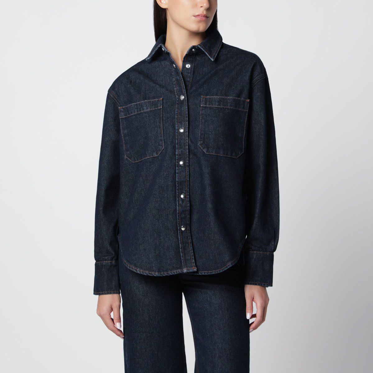Camicia Samy blu in denim di cotone