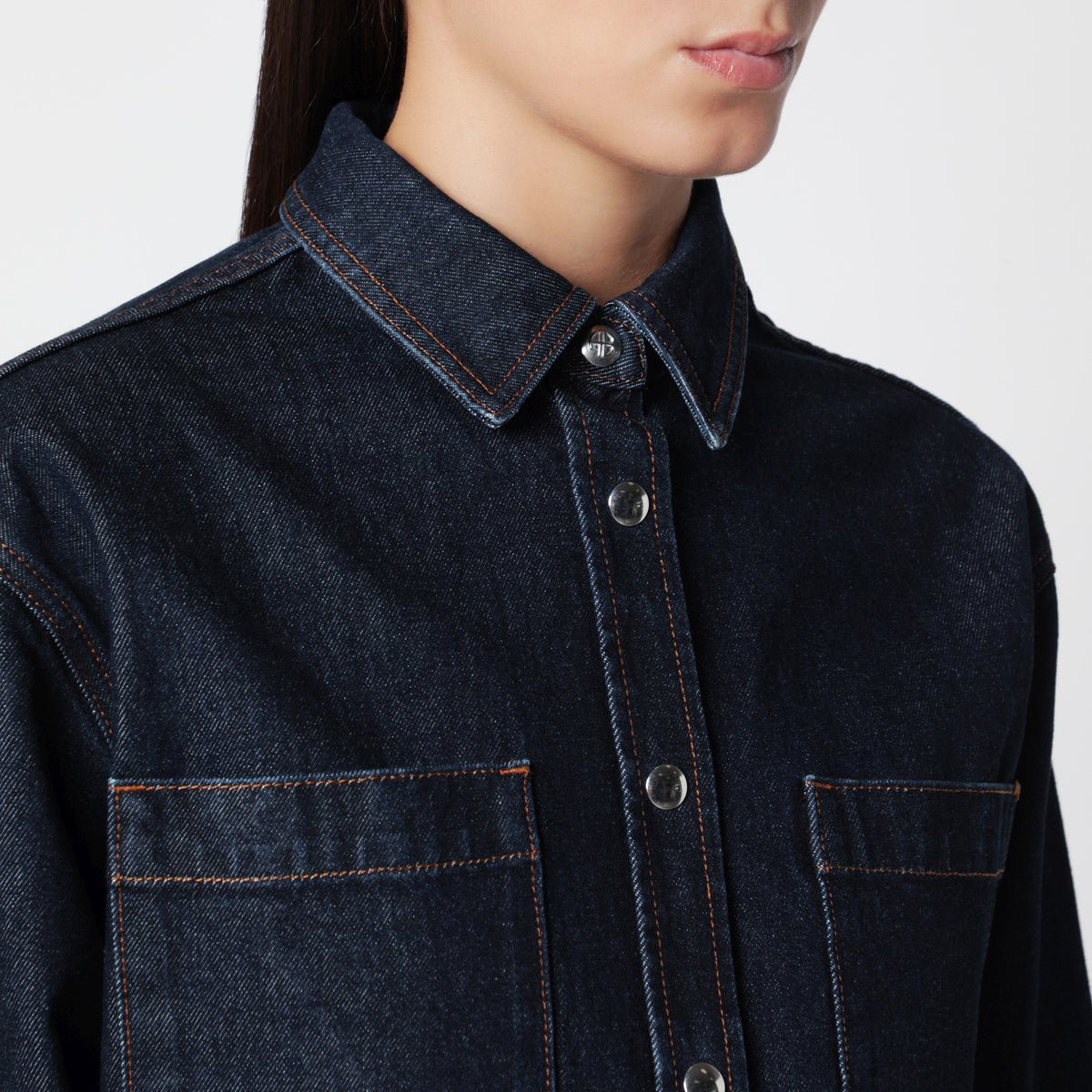 Camicia Samy blu in denim di cotone