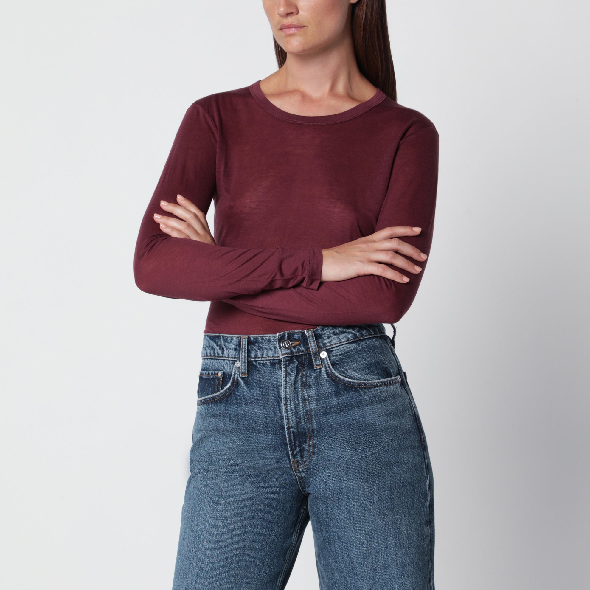 Maglia Sylvie bordeaux in misto lana