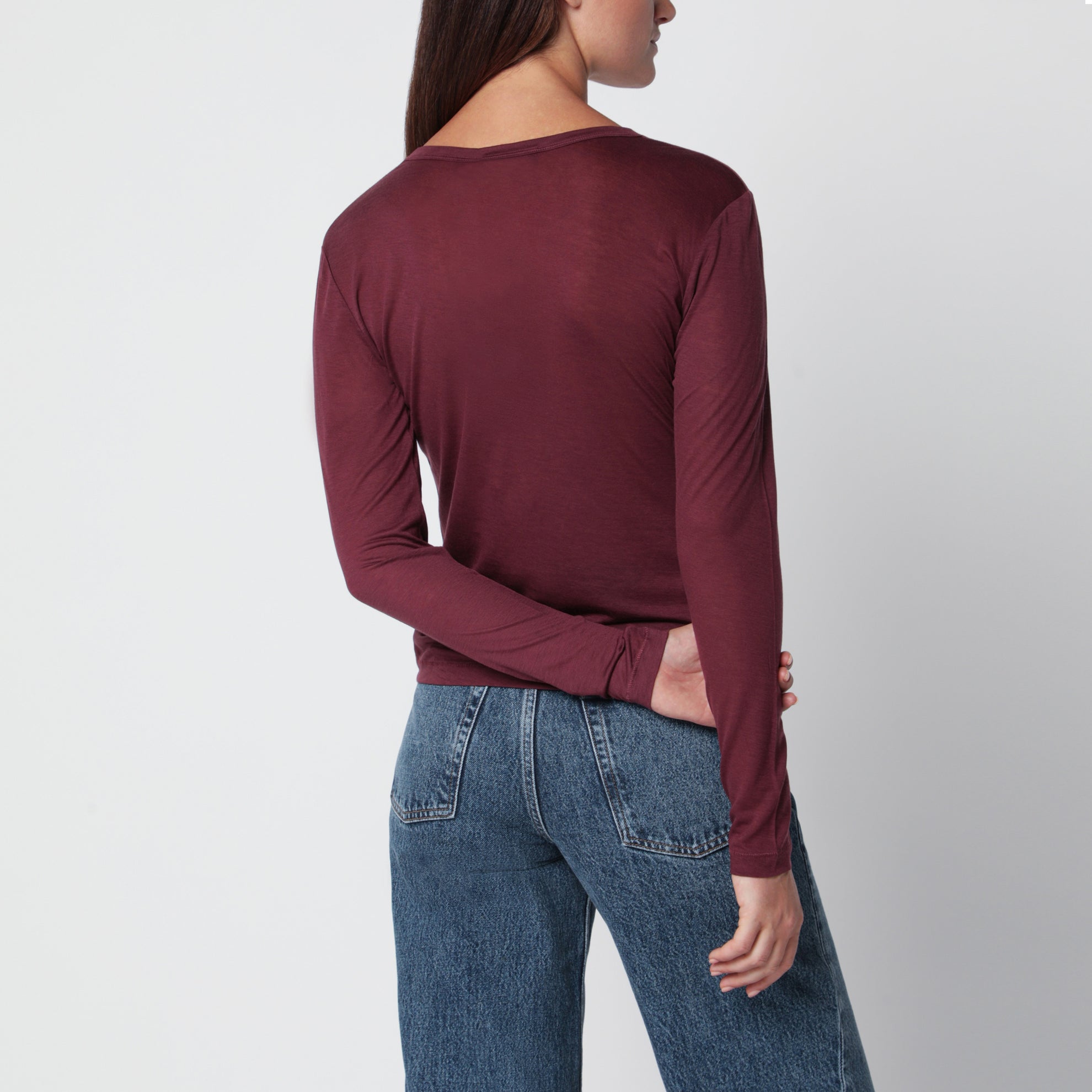 Maglia Sylvie bordeaux in misto lana
