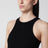 Black ribbed tank top with logo embroidery