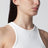Cream ribbed tank top with logo embroidery
