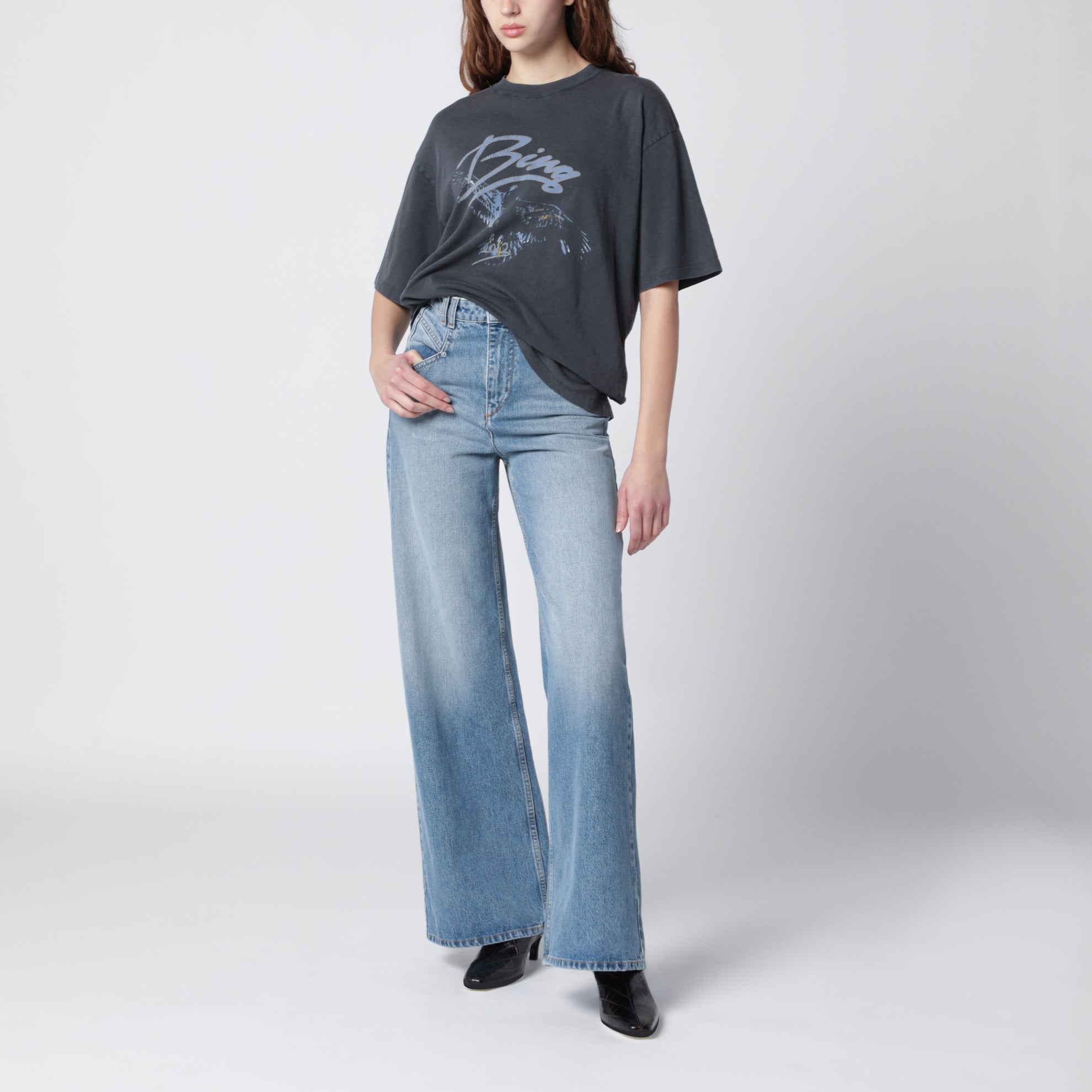 Spencer Eagle washed black T-shirt