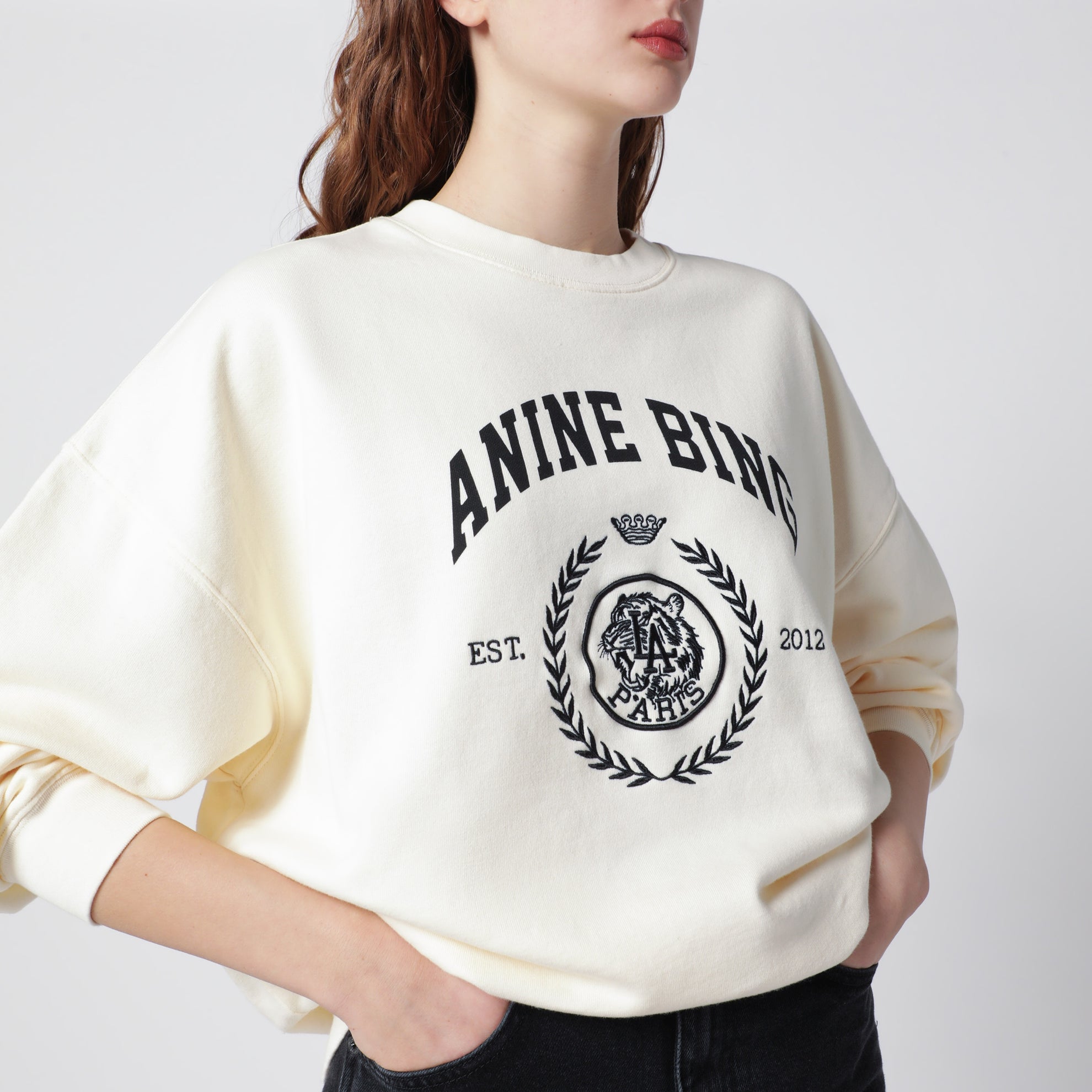 Miles Collegiate cream sweatshirt
