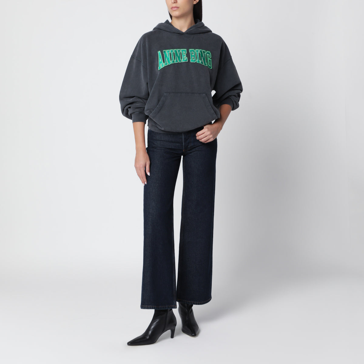 Felpa con cappuccio Harvey nera in cotone