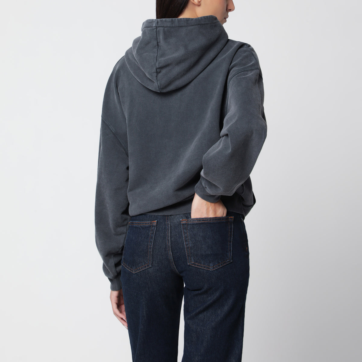 Felpa con cappuccio Harvey nera in cotone