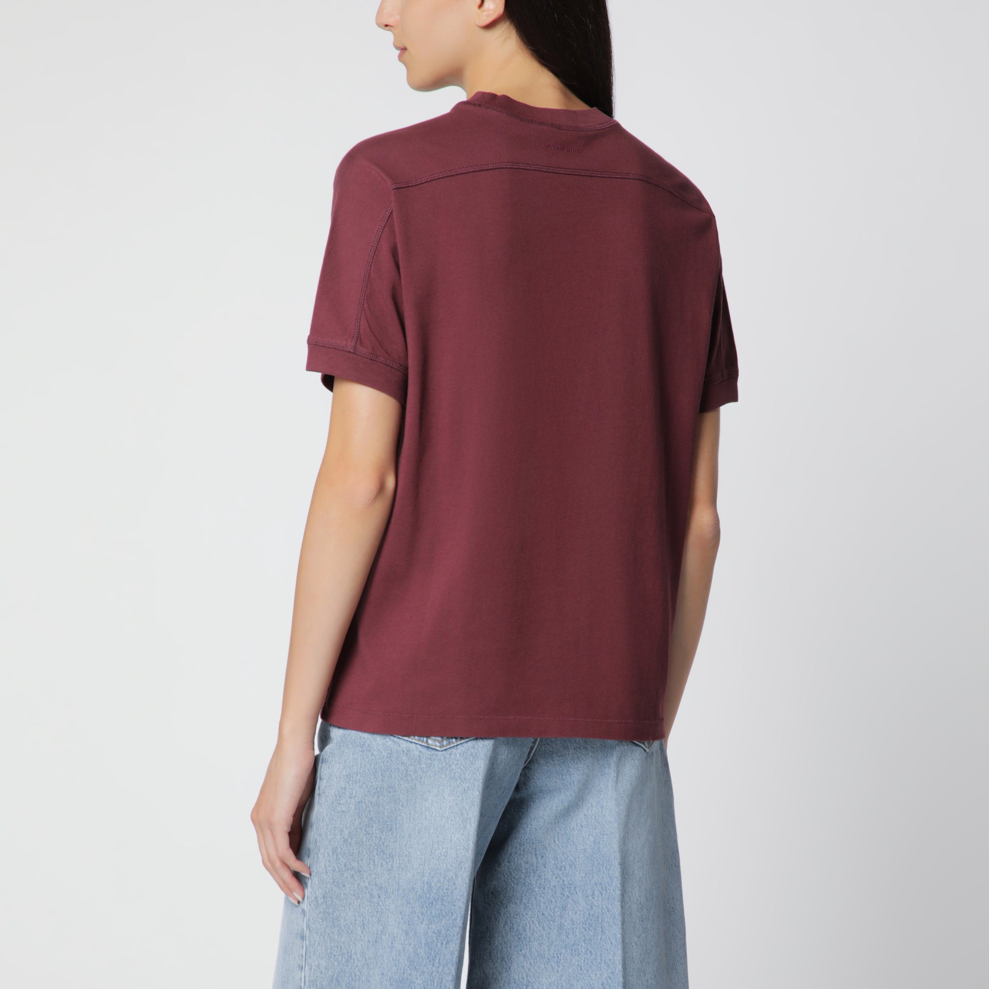 Burgunderrotes T-Shirt mit Logoprint