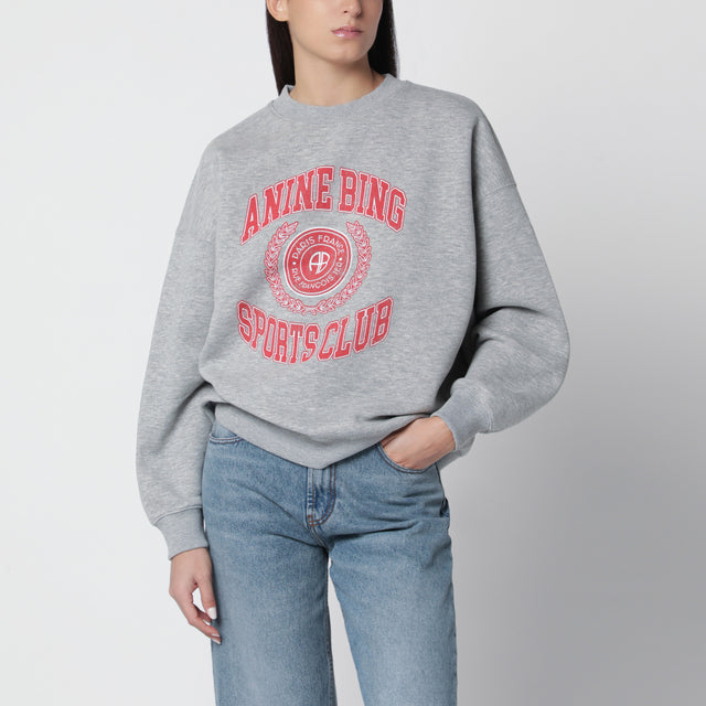 ANINE BING Miles Collegiate grey cotton sweatshirt | TheDoubleF