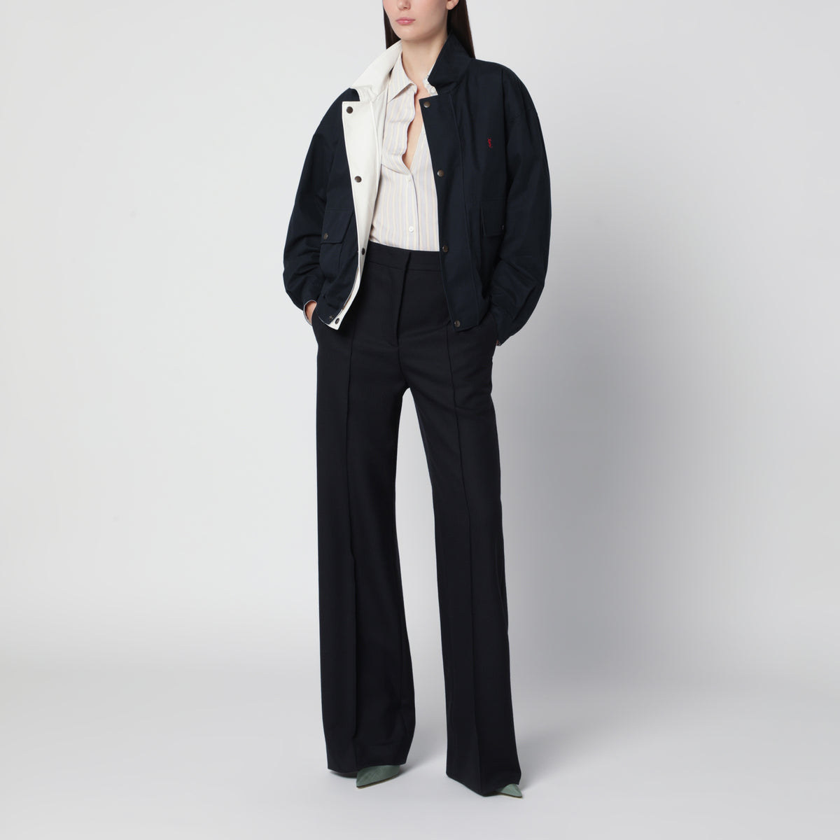 Wendbare Cassandre Jacke in Navy/Ecru aus Baumwolle