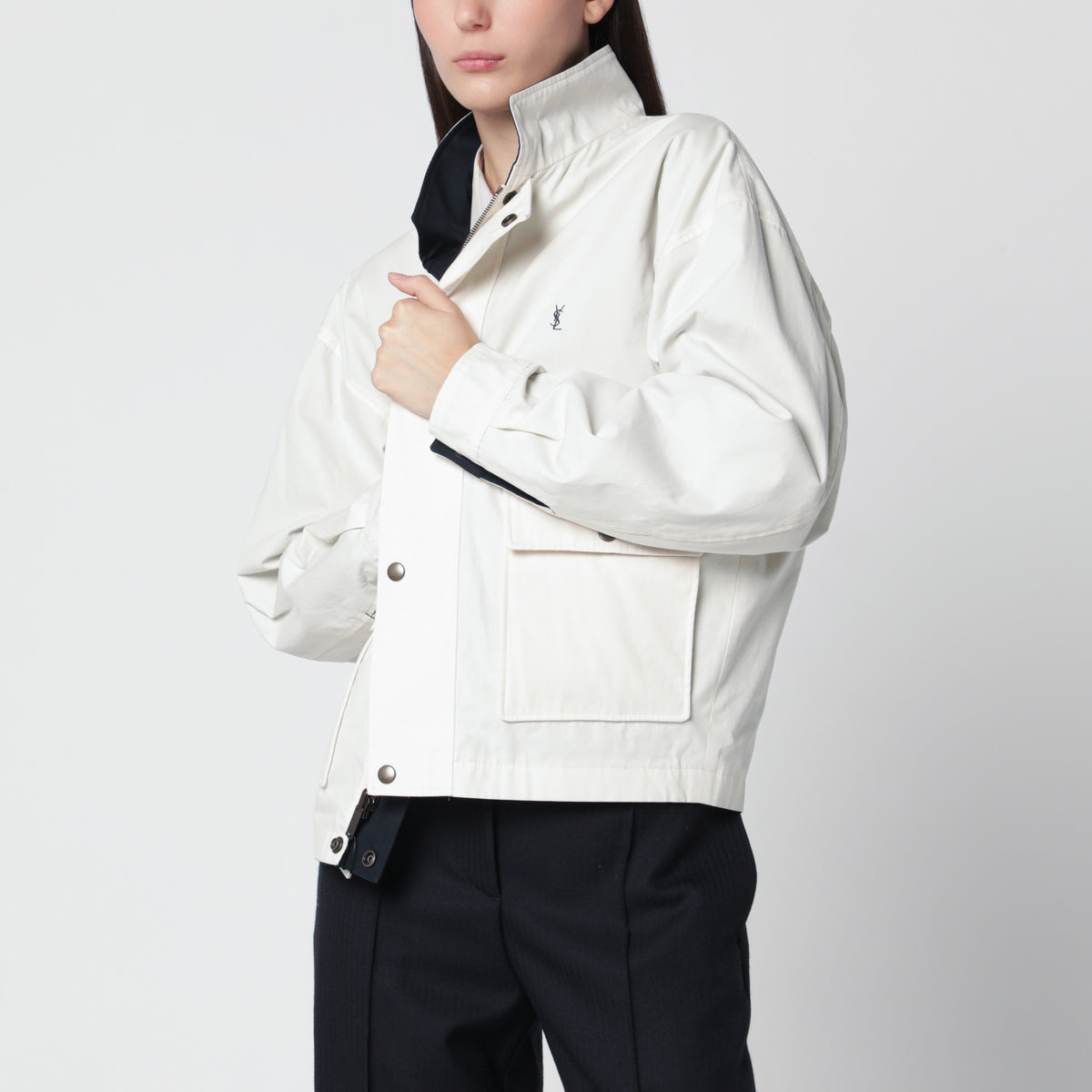 Wendbare Cassandre Jacke in Navy/Ecru aus Baumwolle