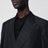 Black and grey double-breasted silk jacket