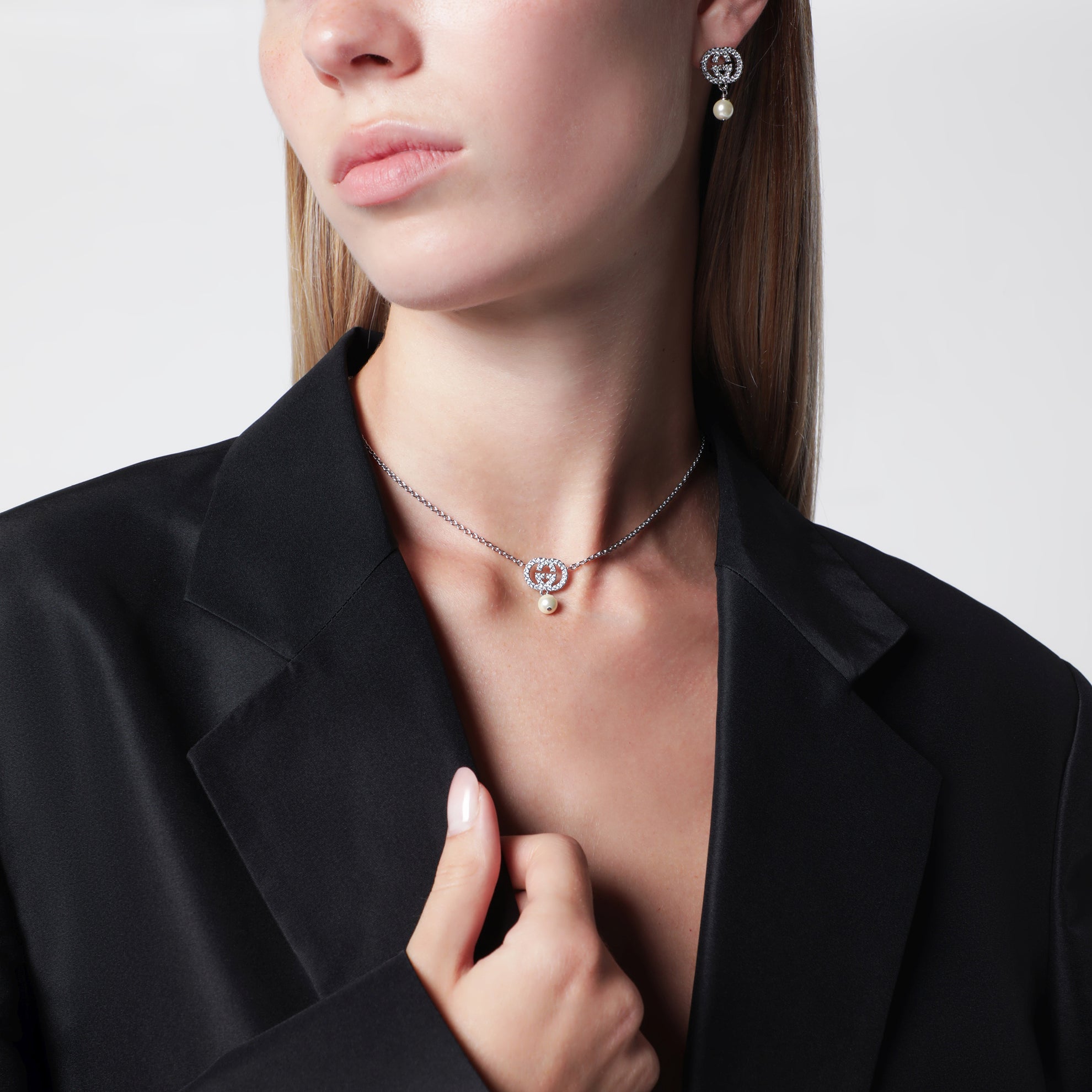 Collana GG con cristalli e perle