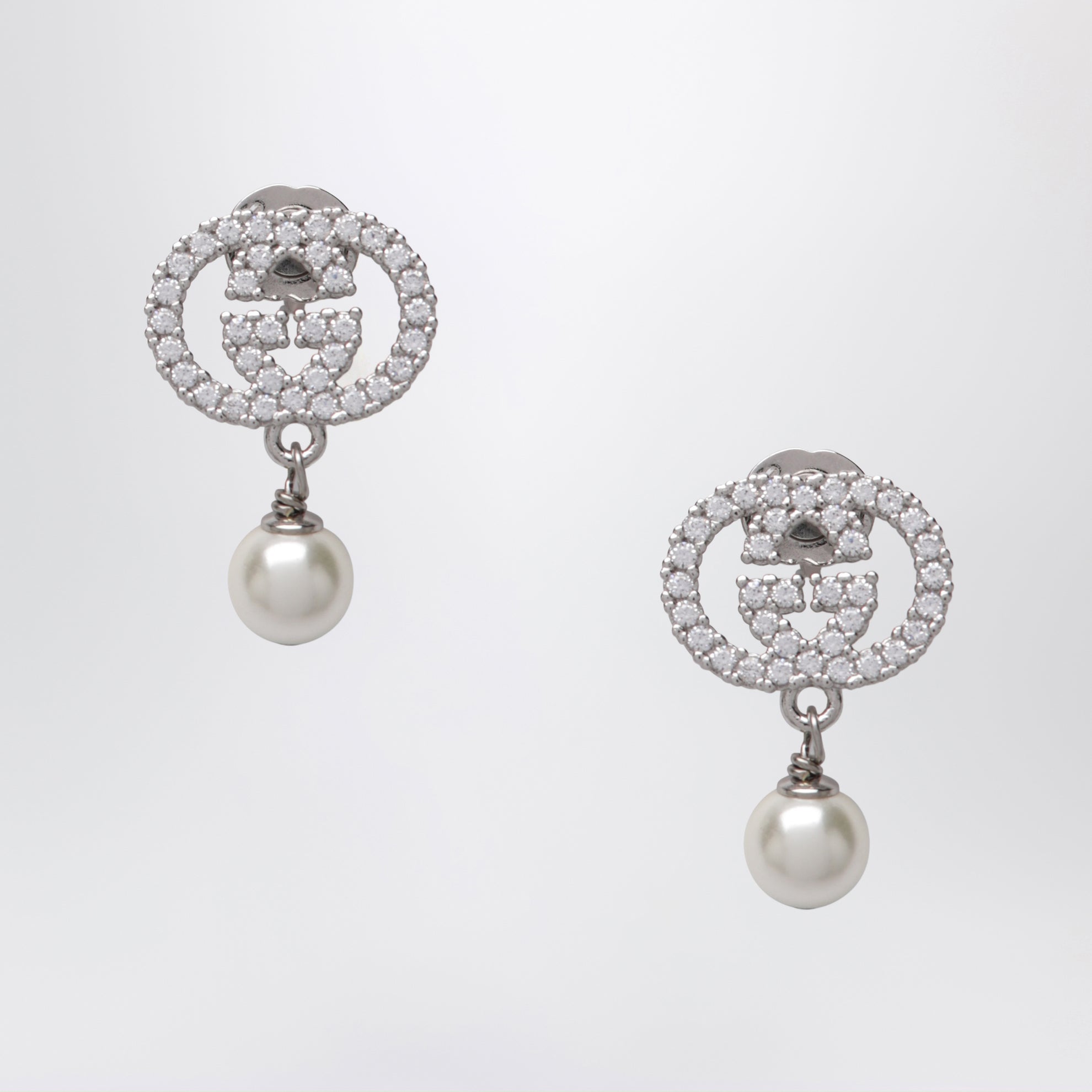 Boucles d’oreilles GG avec cristaux et perles