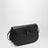 Sac en cuir noir avec fermoir en bambou