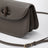Small shoulder bag in dark taupe leather with bamboo closure