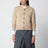 Beiger Cardigan mit Intrecciato-Ellenbogenpatches