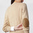 Beiger Cardigan mit Intrecciato-Ellenbogenpatches