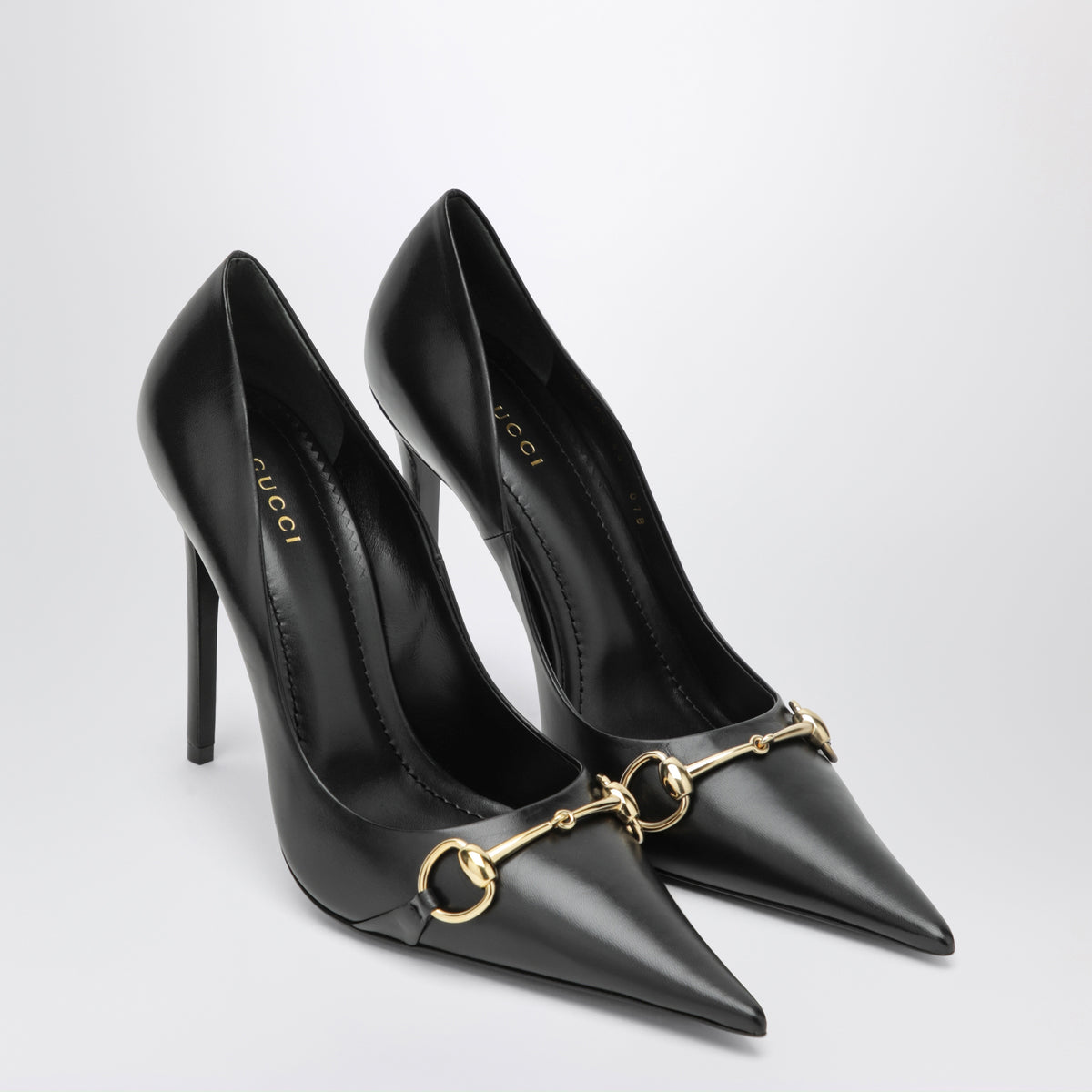 Donna black nappa leather pumps