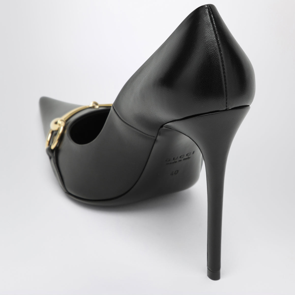 Donna black nappa leather pumps