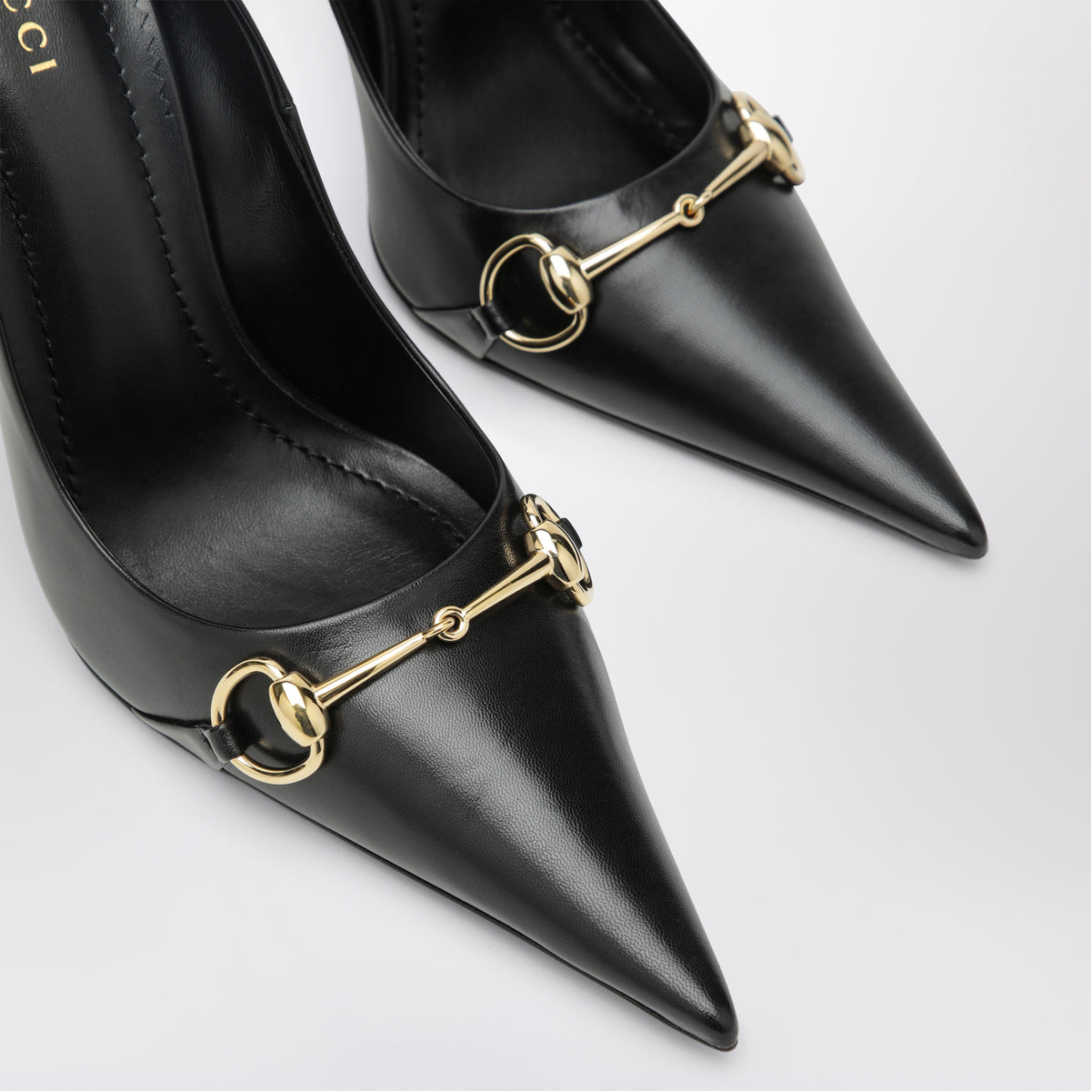 Donna black nappa leather pumps
