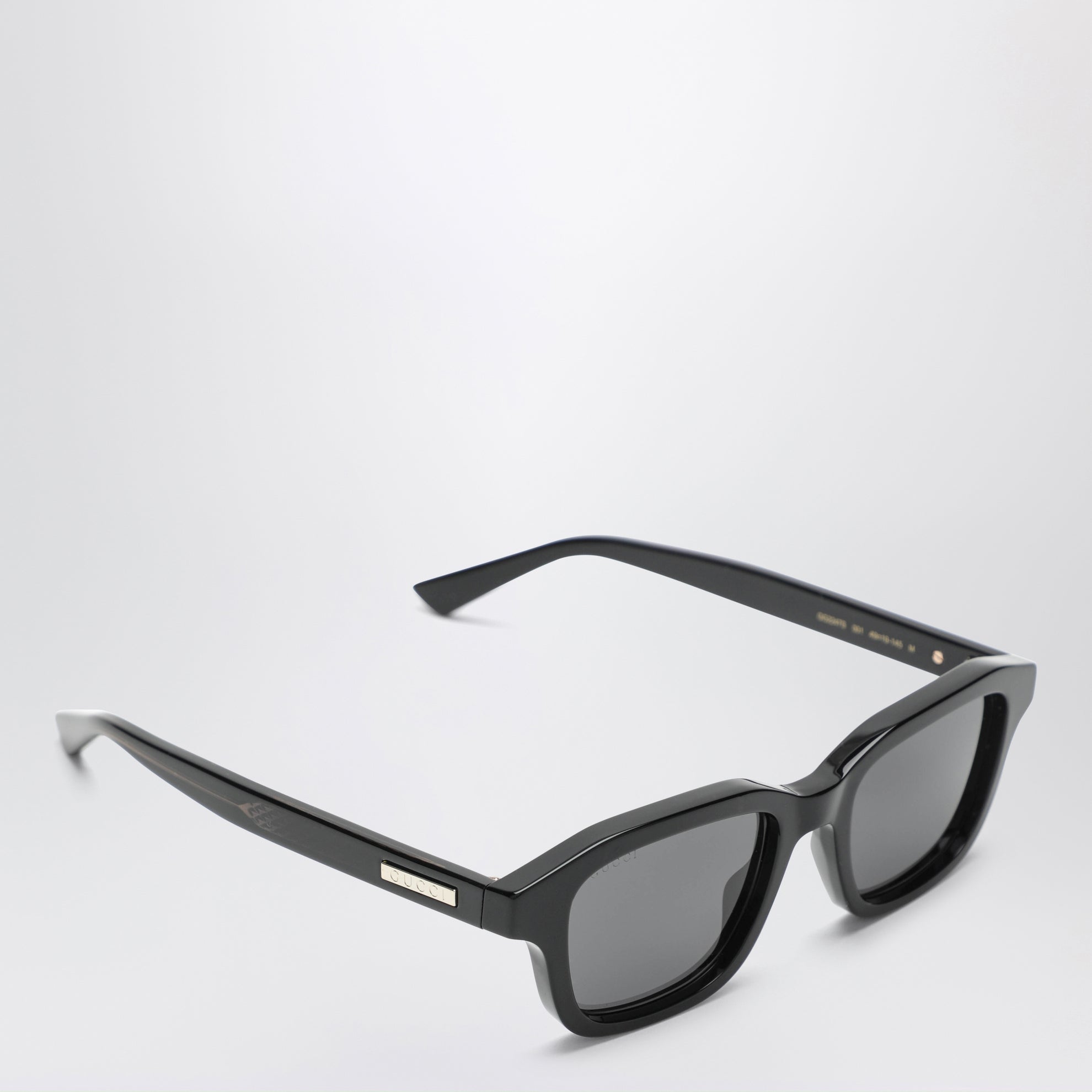 Occhiali da sole rettangolari in acetato nero/blu