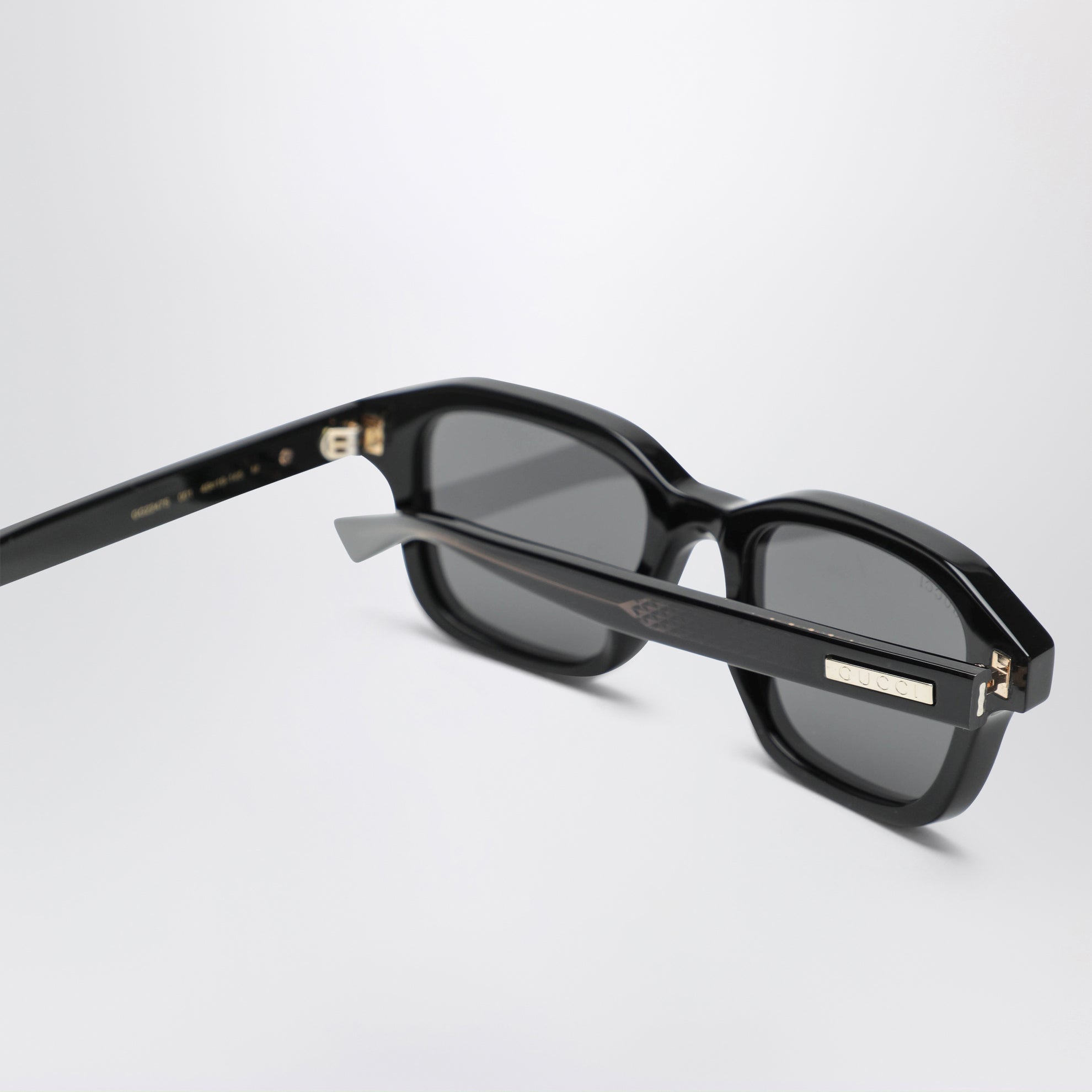 Occhiali da sole rettangolari in acetato nero/blu