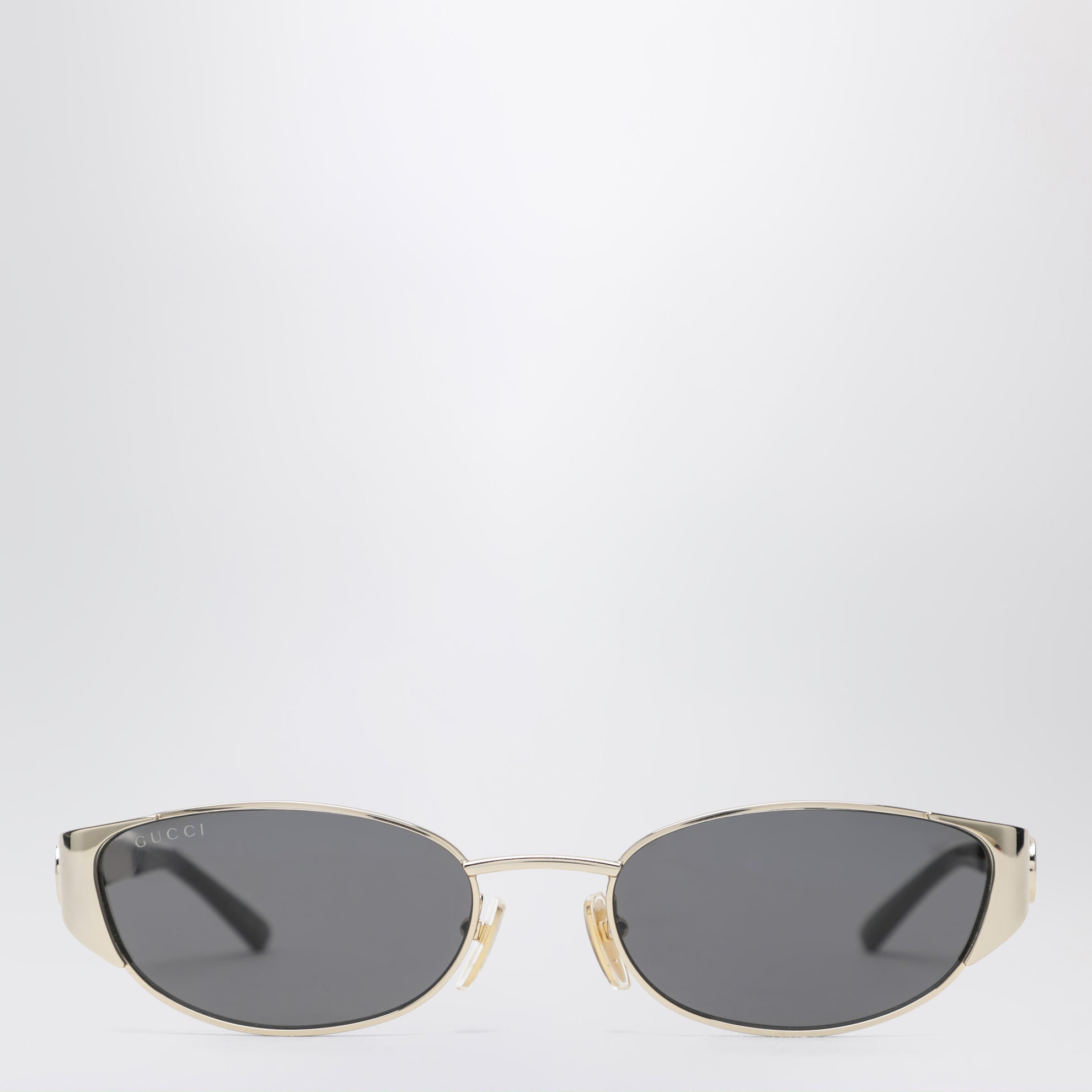 Gold-tone metal oval sunglasses