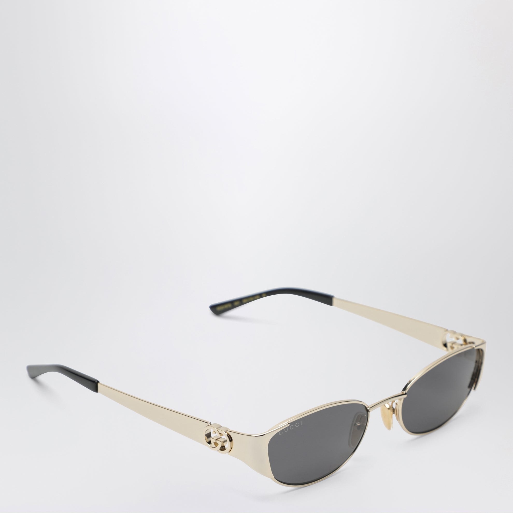 Gold-tone metal oval sunglasses