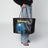 Select large tote in coated black canvas