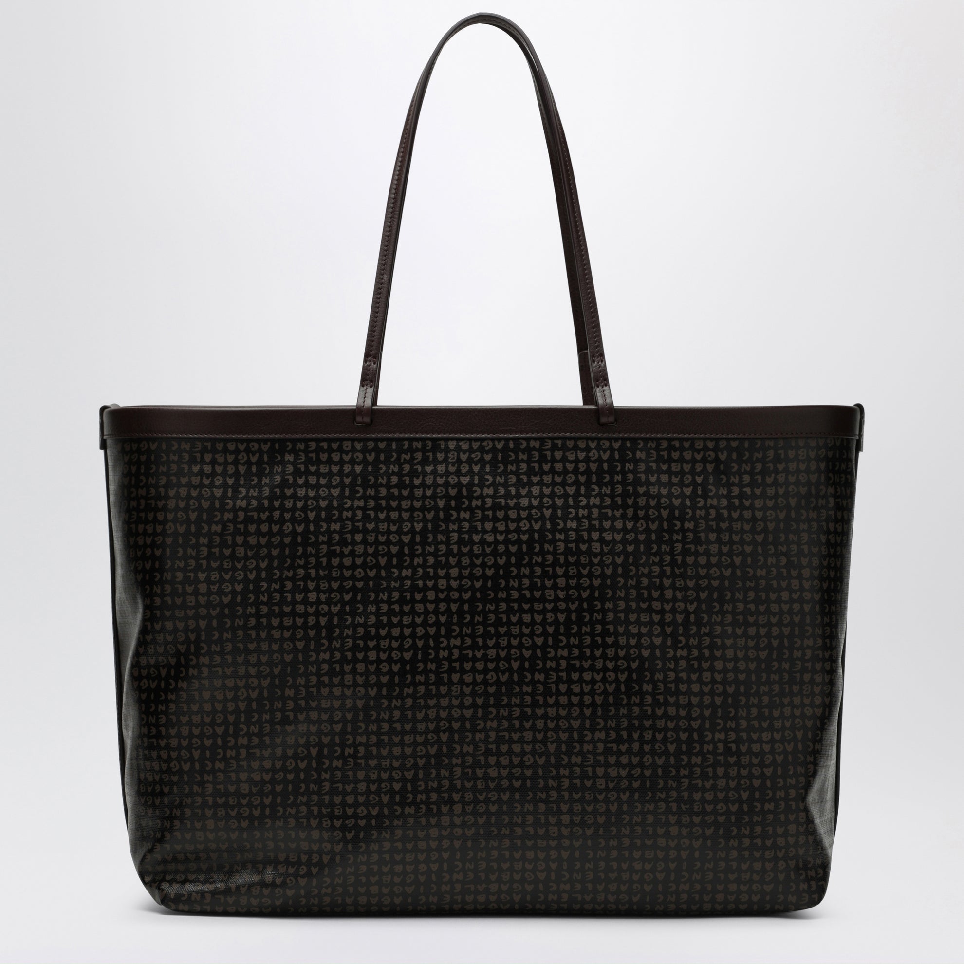 Select large tote in coated black canvas