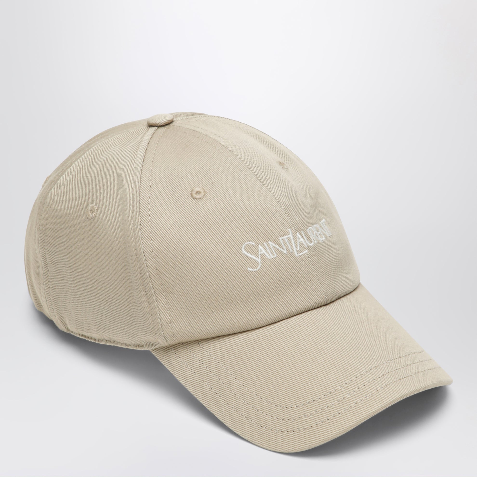 Berretto da baseball beige in cotone