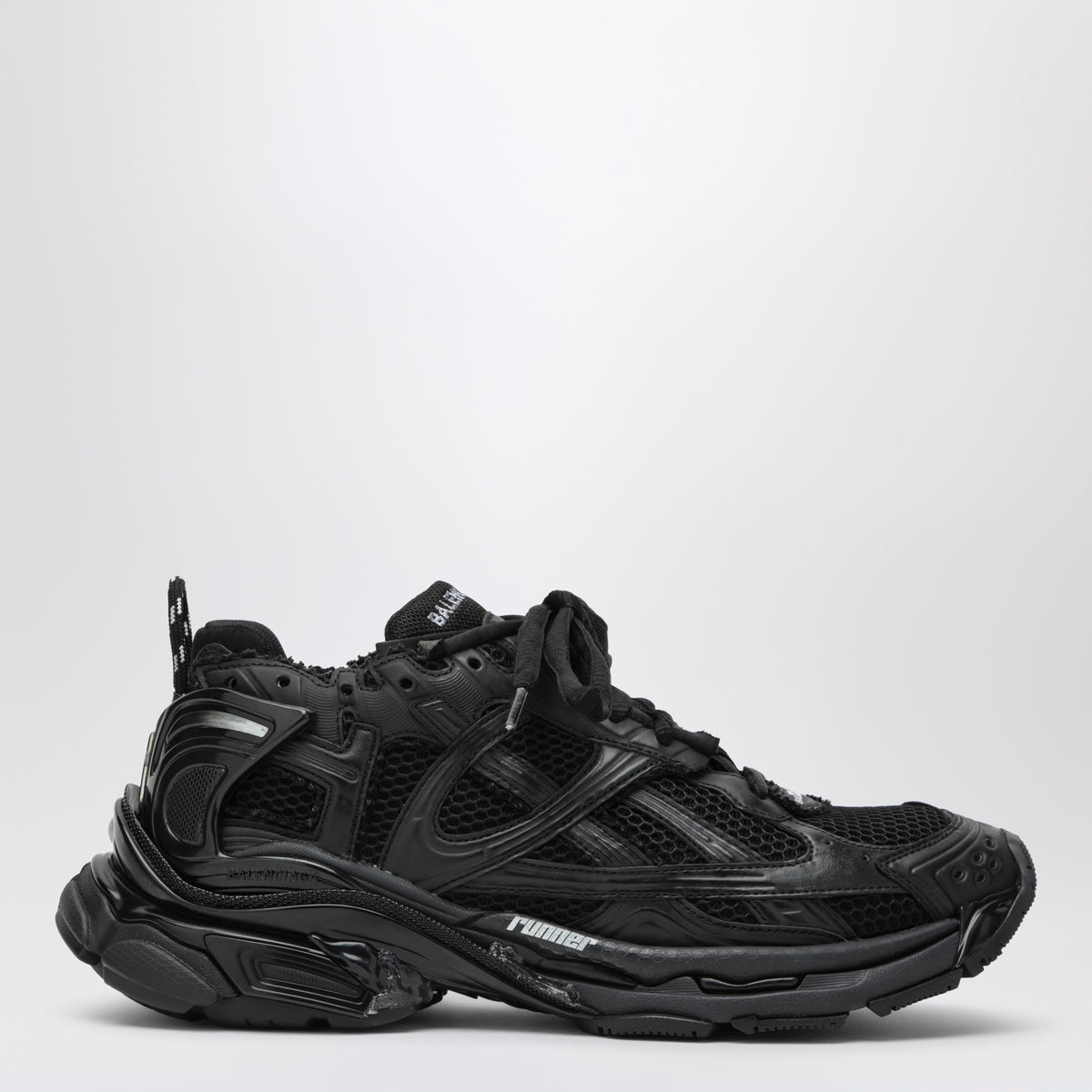 Black Runner sneakers in mesh and nylon