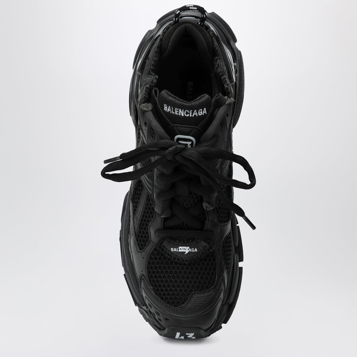 Black Runner sneakers in mesh and nylon