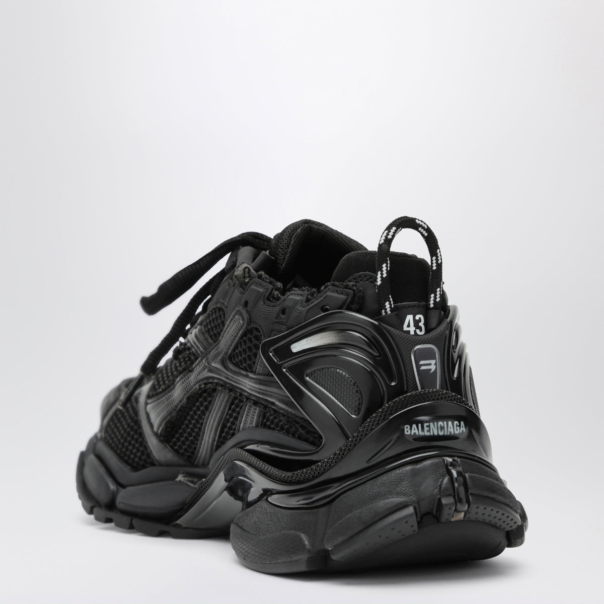 Black Runner sneakers in mesh and nylon