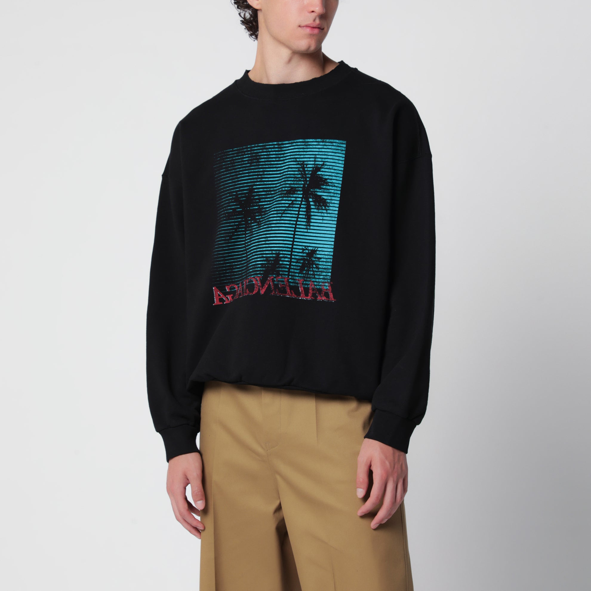 Schwarzes Sweatshirt mit Logo-Print
