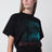 Schwarzes Cropped-T-Shirt mit Logo-Print