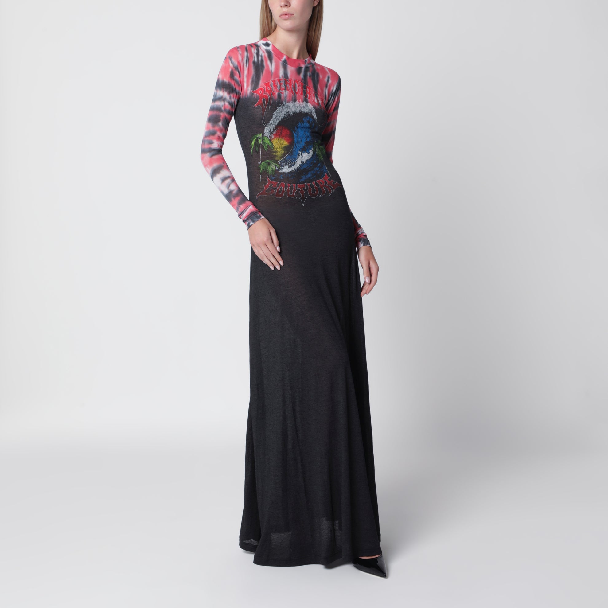 Extreme Tie Dye dress in black jersey