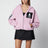 Felpa con zip in jersey di cotone rosa antico