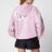 Felpa con zip in jersey di cotone rosa antico