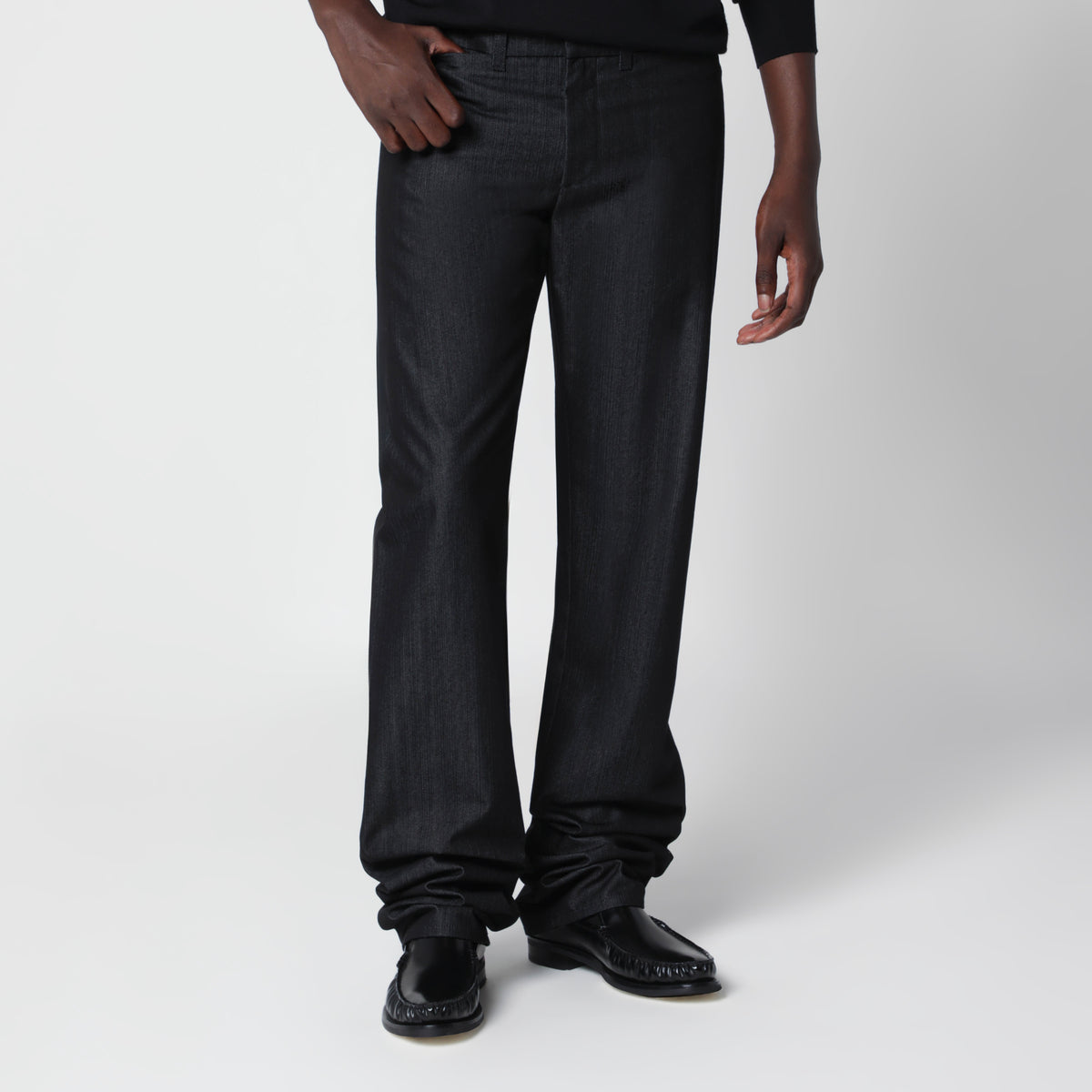 Pantaloni neri in misto cotone